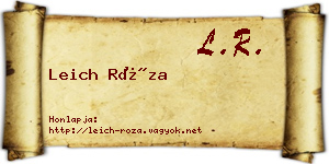 Leich Róza névjegykártya